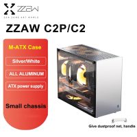 ZZAW แชสซีสำหรับเดสก์ท็อปคีย์บอร์ดเกมขนาดเล็กแหล่งจ่ายไฟ ATX กระจกเทมเปอร์ด้านข้าง C2อะลูมิเนียมล้วน