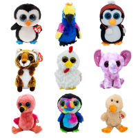 Ty Beanie Boos ตาใหญ่6 "15ซม. นกเพนกวินนกกระรอกช้างนกฟลามิงโกตุ๊กตาเสียบน่ารักของเล่นเด็กตกแต่งของขวัญ