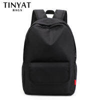 TINYAT กระเป๋าเป้สะพายหลังแฟชั่นสำหรับนักศึกษาชายหญิงคลาสสิก Casual Daypack สำหรับเดินทางกันน้ำ Slim Basic กระเป๋าเป้สะพายหลัง Unisex,ผู้ชาย,ผู้หญิงกระเป๋าด้านข้าง,สายรัด