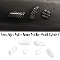 6PCS Seats Adjust Switch Button Trim Cover for- Model 3 Model Y