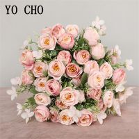 ☄✵﹊ 10 Heads Mini Silk Roses Artificial Flowers Bride Bouquet Fake Rose Bouquet Flores For Wedding Home Party Table Decor Rose Flore