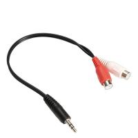 【YF】 3.5mm Jack Male to 2 RCA Female Stereo Audio Cable Converter Adapter High Quality