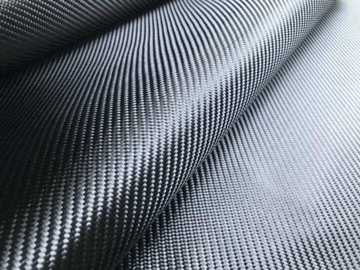 Twill Woven Blue Carbon Aramid Fabric / 2x2 0.28MM Thickness