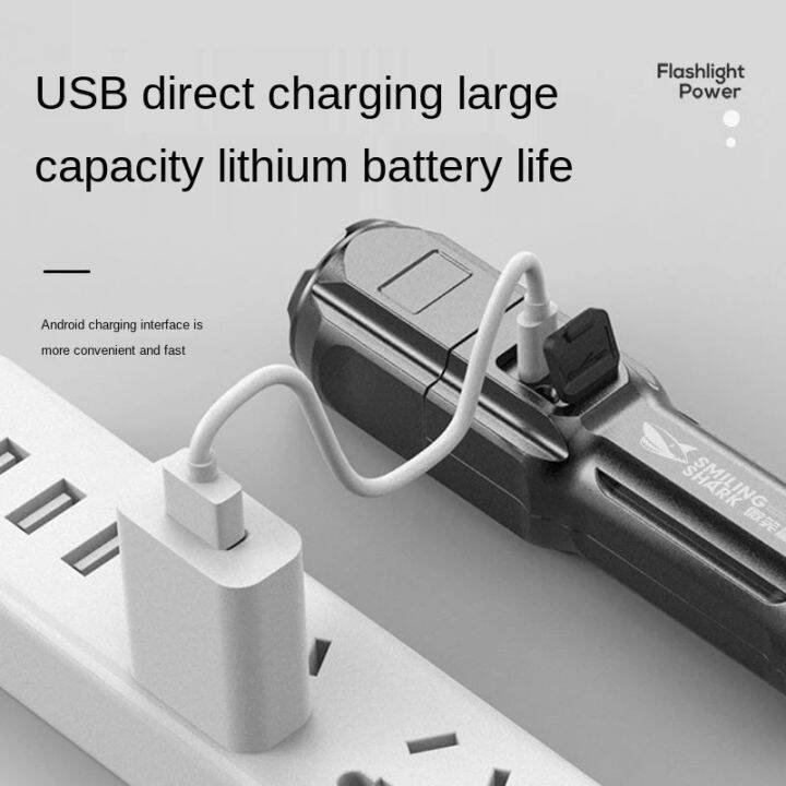 ไฟฉาย-แบบชาร์จไฟได้-สามารถซูมได้-กลางแจ้งแบบพกพา-led-ไฟฉายเหมาะกับการพกพา-ตั้งแคมป์เดินป่า