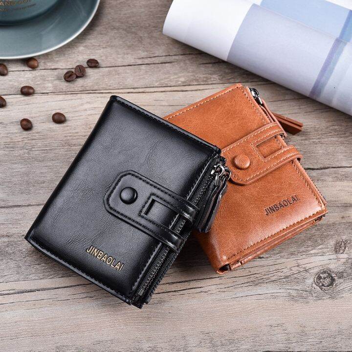 layor-wallet-jinbaolai-กระเป๋าสตางค์ผู้ชาย-กระเป๋าสตางค์ผู้ชายพับได้39-s-อเนกประสงค์ซิปคู่-dompet-koin-กระเป๋าสตางค์แบบสั้นสำหรับผู้ชาย-pu-นุ่ม