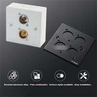 1/2/3/4 Holes/86 Panel Blank Board Fits D Type XLR RCA SUB DY Wall Outlet Audio Video Power Outlet Panel Aluminum Alloy Brushed