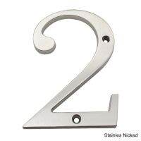 【LZ】✖  101mm Satin Nickel House Number Door Sign Big Huisnumer Outdoor Address Modern home Apartment Signs Metal Zinc Alloy 4