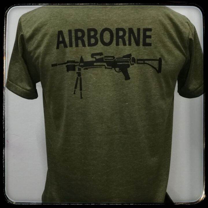 เสื้อ-ทหาร-usa-airborne-สีเขียวขี้ม้าผ้าบาง