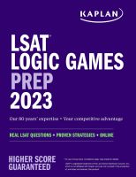 หนังสืออังกฤษใหม่ LSAT Logic Games Prep 2023 : Real LSAT Questions + Proven Strategies + Online (Kaplan Test Prep) [Paperback]