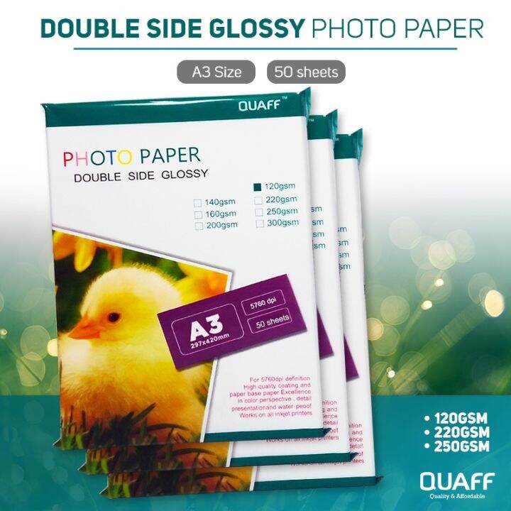 【Linework】QUAFF A3 Size Double Sided Glossy Photo Paper 120gsm