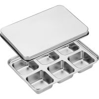 Stainless Steel Ice Mold 6 Grid Food Grade Ice Cube Square Tray Mold DIY Bar Ice Block Maker Ice Tray Box Mould
