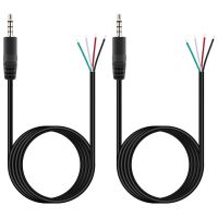 2Pack Replacement 3.5mm Male Plug to Bare Wire Open End TRRS 4 Pole Stereo 1/8 3.5mm Jack Connector Audio Cable for Headphone