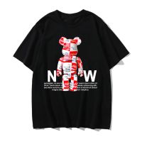 2023 NewGuochao ผ้าฝ้ายแท้ Gloomy Bear Design Sense เสื้อยืดผู้ชายและผู้หญิงคู่แขนสั้นแนวโน้มหลวมเสื้อผ้า Hong Kong