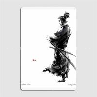 Miyamoto Musashi Vagabond โปสเตอร์เมทัลมีคราบผนังถ้ำผับผับโปสเตอร์ดีบุกเครื่องตกแต่งฝาผนังย้อนยุค