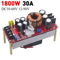 1800W DC-DC Step-Up โมดูลแหล่งจ่ายไฟ Boost Converter DC10-60V 12-90V ปรับอุณหภูมิควบคุมพัดลมชาร์จแบตเตอรี่