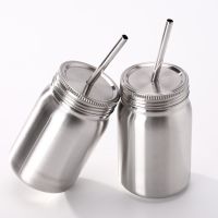 Straw Cup 700ML Double Layer Single Layer Stainless Steel Thermofles with Straw Vacuum Flask Bottle Thermo Water Coffee Cup 24OZ