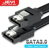 JEYI SATA Cable III 6Gbps 40CM Straight Bend HDD SDD Data Cable with Locking Latch for SATA HDD SSD CD Driver CD Writer