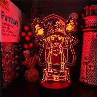 Fire Force Maki Oze อะนิเมะรูป3D Illusion โคมไฟ LED RGB Neon Night Light ห้องนอนเด็กตกแต่งตารางแสงมังงะวันเกิด Gift