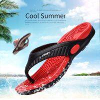 HOT★Beach Flip-Flops ชายฤดูร้อนรองเท้าแตะรองเท้าแตะนวดสบายๆสบายรองเท้าชายแฟชั่นลื่น Light Soft Sole รองเท้า