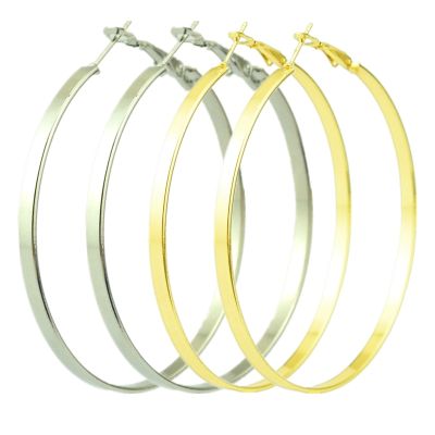 【YP】 Hoop Earrings for Big Gold Plating Round Fashion Jewelry Trend Youth Personality Students