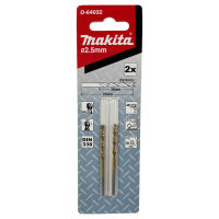 MAKITA รหัส D-64032 ดอกเจาะเหล็ก HSS-TiN Metal Drill Bit Economy 2.5X57(30)(2ดอก/ขุด)