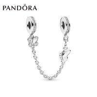 Pandoraˉ Silver Butterfly Flying Safety Chain 925 Silver 797865CZ Fashion Elegant Strings Safety Chain DIY accessories Women Jewelry