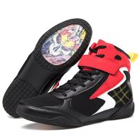 Mens professional boxing shoes wrestling fighting weightlifting shoes breathable anti-slip training fighting boots sneakers