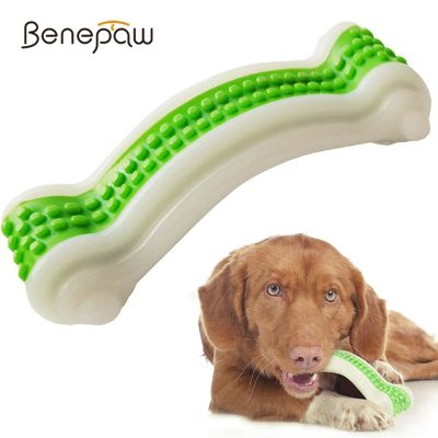 Benepaw Nontoxic Dog Bone Toys Bite Resistant Safe Pet Chew Toy For Small Large Dogs Dental Care Cowhide Taste Puppy Play Game