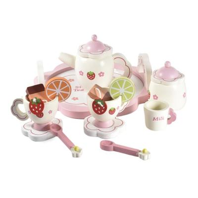 Creative Pink Afternoon Tea Set Strawberry Simulation Play House Kitchen Wooden Childrens Toy New Strawberry Tea Toy for Girls special
