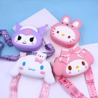 New Shoulder Bag Silicon Sanrio Kuromi Cinnamoroll Hello Kitty Kawaii Anime Coin Purses Toys for Girls Decor Birthday Gift