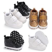 【hot】！ Baby Boys Leather Anti-Slip Soft Sole Sneakers Ankle Crib Prewalker Warm Shoes