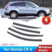 1 Deflectors สำหรับ Honda CRV CR-V CR V 2007 ~ 2011 2008อุปกรณ์เสริมหน้าต่างด้านรถยนต์ Visors ฝาครอบคิ้วกันฝน Guards ลมกระจก