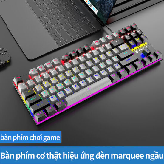 Bàn phím cơ chơi game chống nước có dây cao cấp ánh sáng hỗn hợp 87 phím - ảnh sản phẩm 1