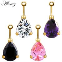 【CW】 Alisouy 1PC CZ Belly Dancing Piercing Jewelry Surgical Navel