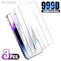 3Pcs 999D Tempered Glass For iPhone 14 13 12 11 Pro Max X XR XS 13 12 mini Screen Protector On iPhone 8 7 6 6S Plus SE 2020 Film