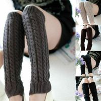 【CW】 Boot Cover Stocking Knit Cable Warm Warmers Leg Socks Womens Crochet Knitted