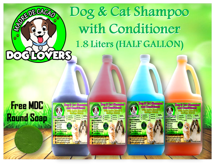 1/2 GALLON DOG AND CAT SHAMPOO w/ CONDITIONER WITH FREE 1PC MDC