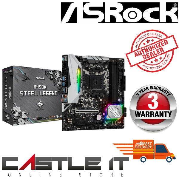 Asrock B450M STEEL LEGEND AMD AM4 Motherboard Ryzen 7 5 3 Mainboard