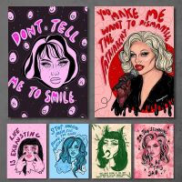 Feminist Girls Canvas Painting: บทคัดย่อ Femme Quotes Prints, Vintage Wall Art, Ideal For Bedroom Home Decor