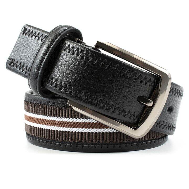 big-road-retro-classic-stripes-between-pin-buckle-elastic-waistband-leisure-han-edition-men-without-hole-belt