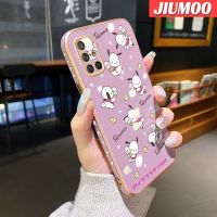 JIUMOO เคสโทรศัพท์ปลอกสำหรับ Samsung Galaxy A71 4G A70ลายการ์ตูนน่ารัก Pochacco แฟชั่นดีไซน์ใหม่บางหรูหราลายขอบเคสกันกระแทกป้องกันเลนส์กล้องคลุมทั้งหมดเคสนิ่ม