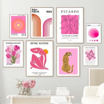 ☈ Matisse Bauhaus Angel จำนวน Picasso Flower Gallery Wall Art ภาพวาดผ้าใบโปสเตอร์และภาพพิมพ์สำหรับตกแต่งห้องนั่งเล่น