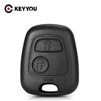 KEYYOU ปลอกใส่กุญแจรถกุญแจรถยนต์รีโมทแบบไม่มีใบมีดสำหรับ Peugeot 107 206 207 306 307 406 407ปุ่ม2ปุ่มไม่มีใบมีด