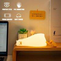 [Super bright bulb] ไฟ Led USB รูปเป็ดน่ารักแบบชาร์จไฟได้นิ่มลายการ์ตูนซิลิโคนโคมไฟตกแต่งห้องนอนของขวัญเด็กเด็ก