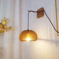 [COD] Pumpkin Wall Lamp Bedroom Wiring Bedside Net Atmosphere Warm Plug-In Electric Hanging