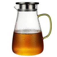 Water Pitcher Glass Water Pot 1500Ml Heat Resistant Water Jug and Glass Set Square Kettle Boiling for Tea Home