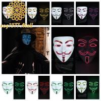 XEG1377 ฮาโลวีน V for Vendetta พีพี ชุดคลุมศีรษะ ส่องสว่าง สไตล์สตรีมพังค์ ไฟเย็นแบบเบา ไฟ LED การตกแต่งตกแต่ง