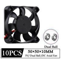 10Pcs Gdstime DC 5V Axial Fan 50X50X10mm 50mm Dual Ball Bearing Brushless Cooling Fan 5cm 50mmx10mm CPU Laptop Video Card Cooler Cooling Fans