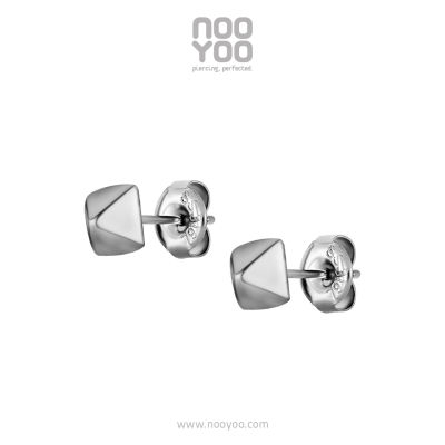 NooYoo ต่างหูสำหรับผิวแพ้ง่าย Pyramid Surgical Steel