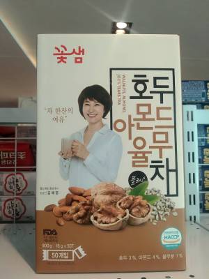 ชาธัญพืช walnuts, almond, job’s tears tea 900g 1box=50Tซอง 호두아몬드율무차